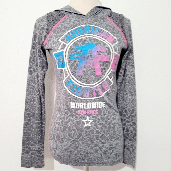 AMERICAN FIGHTER Buckle Women's Silver Lake Hoodie Pink And Gray Size Small - Picture 1 of 10